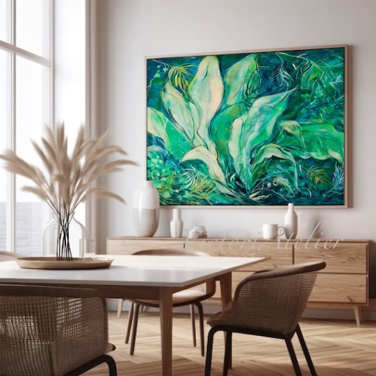 tropical wall art Niche Utama 1 Green Tropical Wall Art Print, Botanical Print, Extra Large tropical wall art Niche Utama 1 Green Tropical Wall Art Print, Botanical Print, Extra Large