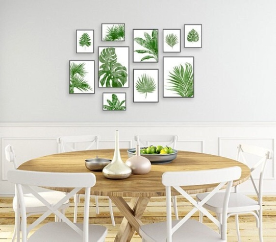 tropical wall art Niche Utama 1 Watercolor tropical leaves prints, palm leaves painting, green tropical wall art Niche Utama 1 Watercolor tropical leaves prints, palm leaves painting, green