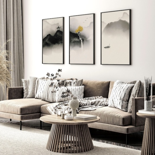 japandi wall art Niche Utama 2 Japandi Wandkunst Set mit Zen-Wandkunstdrucken, japanisches Gelb japandi wall art Niche Utama 2 Japandi Wandkunst Set mit Zen-Wandkunstdrucken, japanisches Gelb