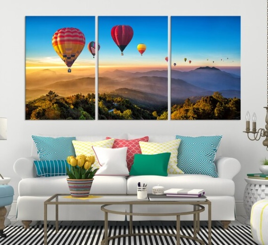 3 piece canvas wall art Niche Utama 2 Large Panel Air Balloons Canvas Art Print, Multi Panel Large 3 piece canvas wall art Niche Utama 2 Large Panel Air Balloons Canvas Art Print, Multi Panel Large