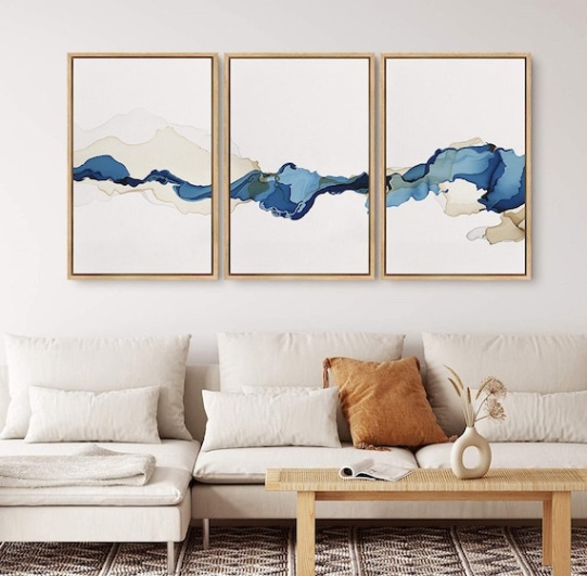 3 piece canvas wall art Niche Utama 2 Signwin Piece Framed Canvas Wall Art Blue and White Watercolor 3 piece canvas wall art Niche Utama 2 Signwin Piece Framed Canvas Wall Art Blue and White Watercolor